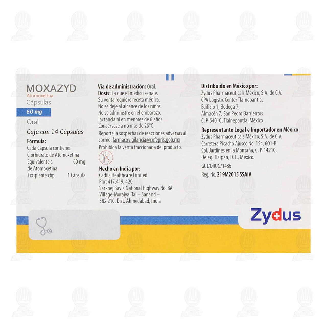 Moxazyd 60 mg, 14 C&aacute;psulas. image number 2