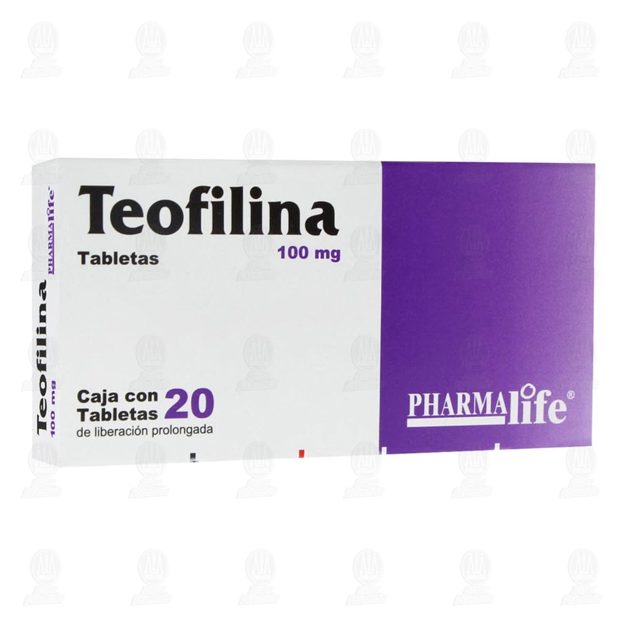 Teofilina 100 mg, 20 Tabletas Pharmalife. image number 0