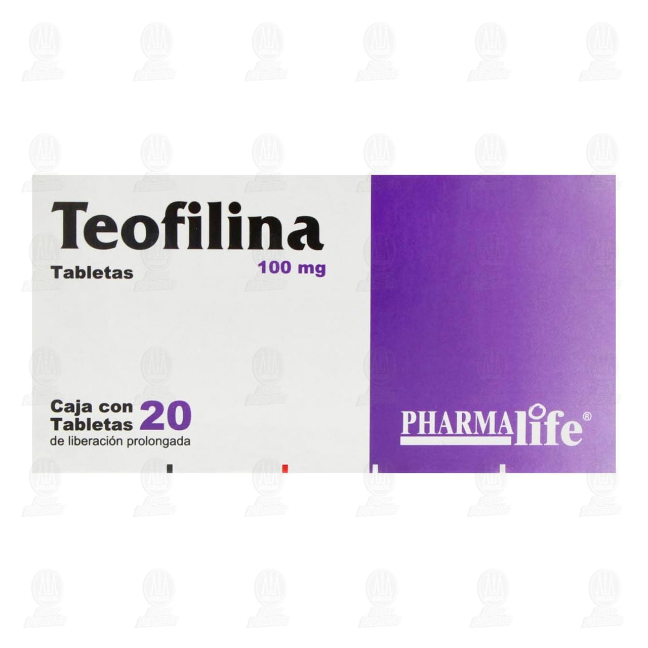 Teofilina 100 mg, 20 Tabletas Pharmalife. image number 1