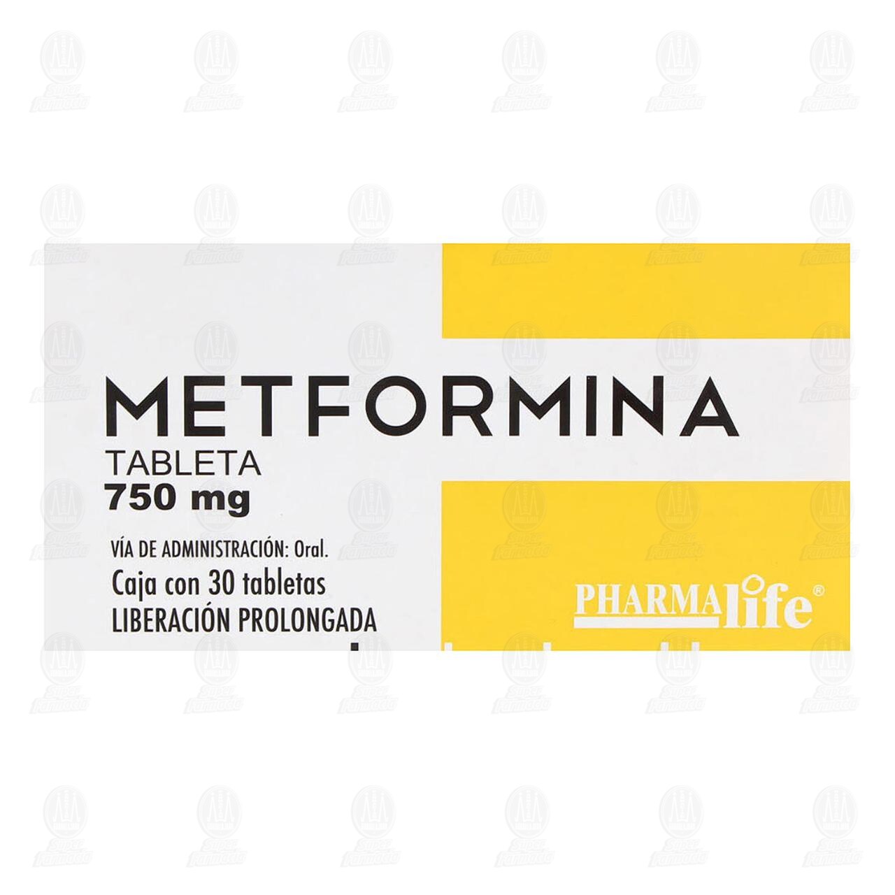 Metformina 750 mg, 30 Tabletas Pharmalife. image number 1