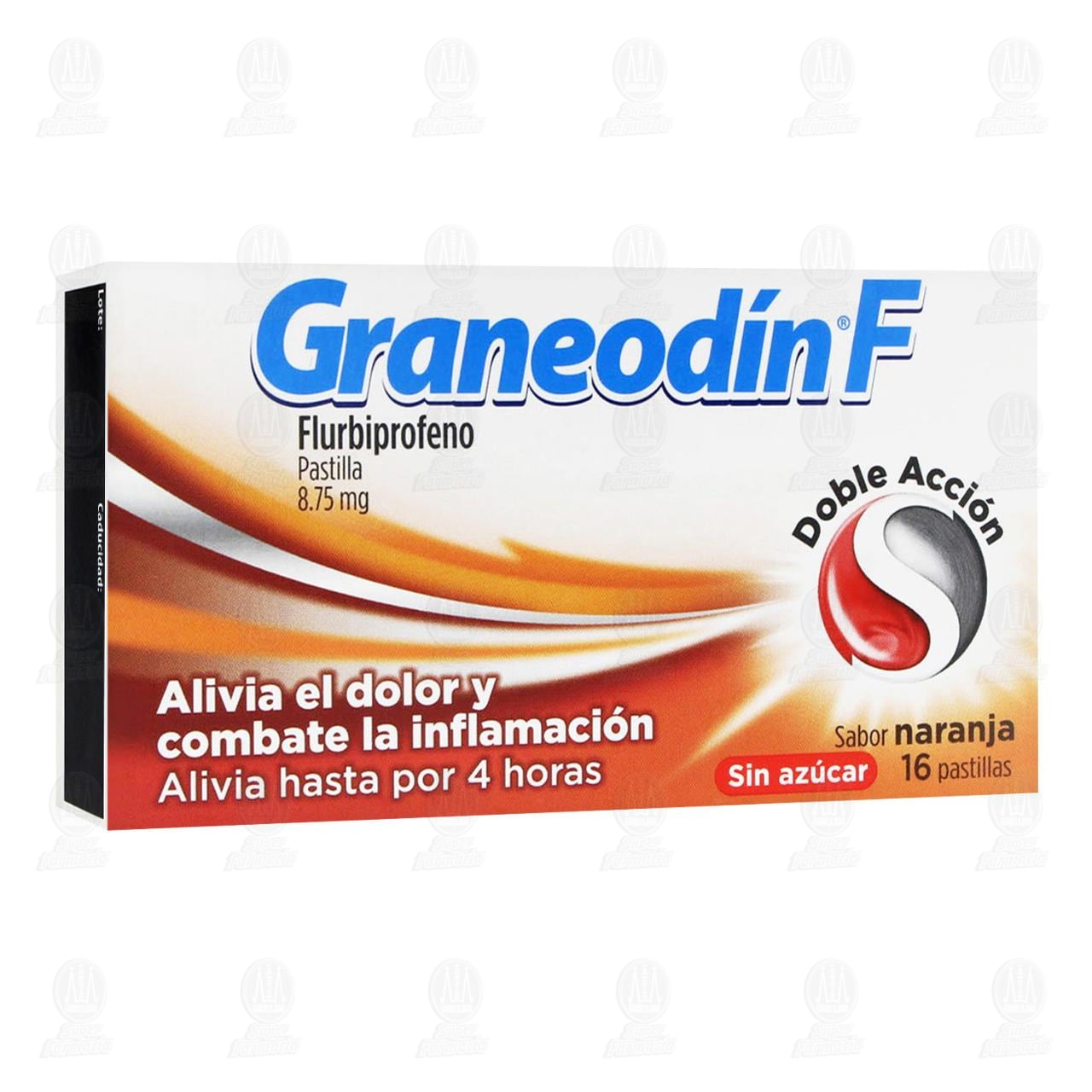 Imagen para Graneodín F Sabor Naranja  Sin Azúcar, 16 Pastillas.