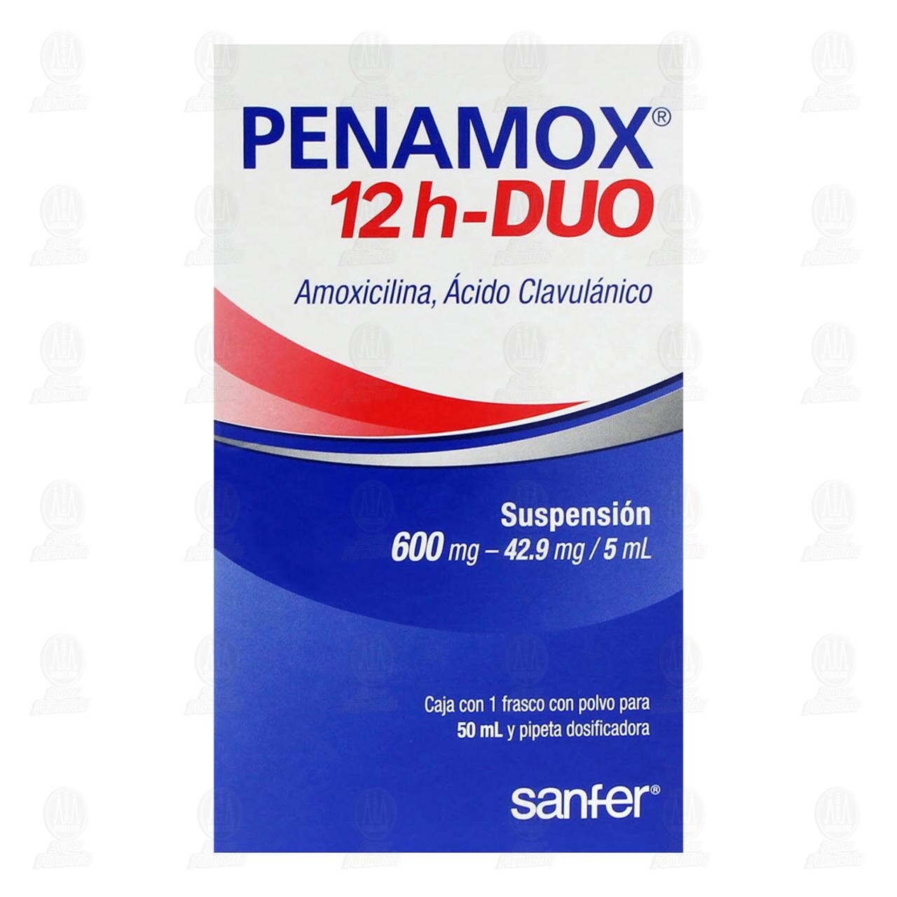Penamox 12h-Duo 600mg/42.9mg/5ml, Suspensi&oacute;n 50 ml. image number 1