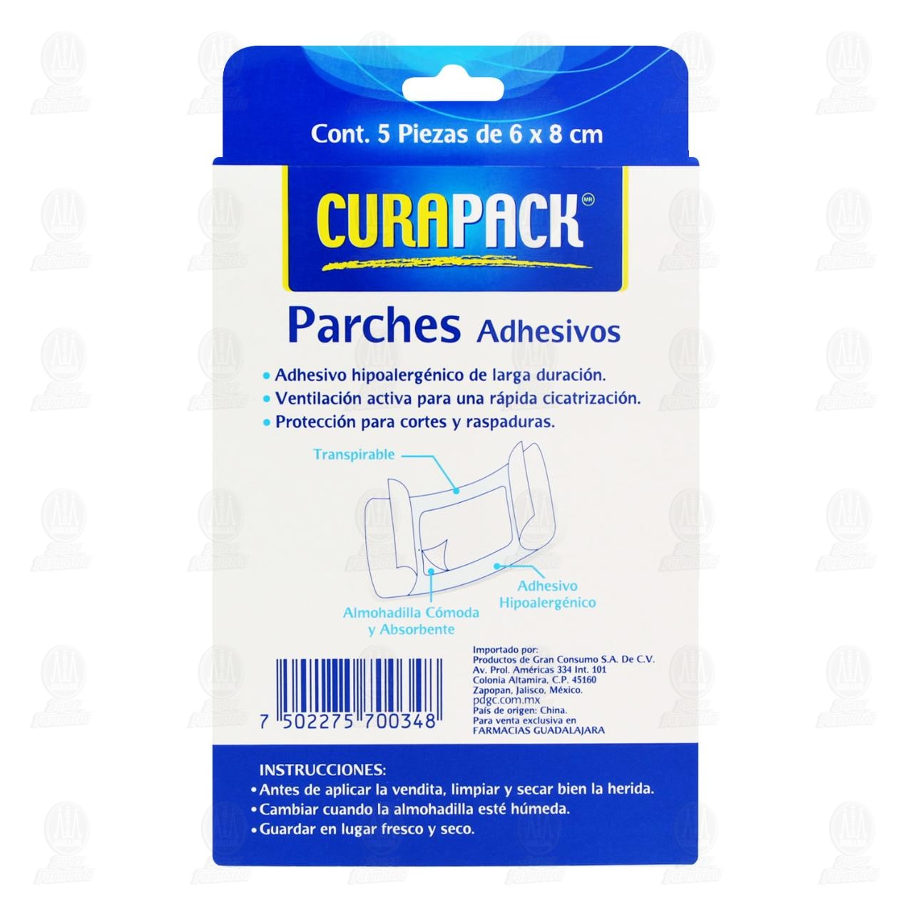 Parches Adhesivos Curapack 6cm x 8cm, 5 pzas. image number 2
