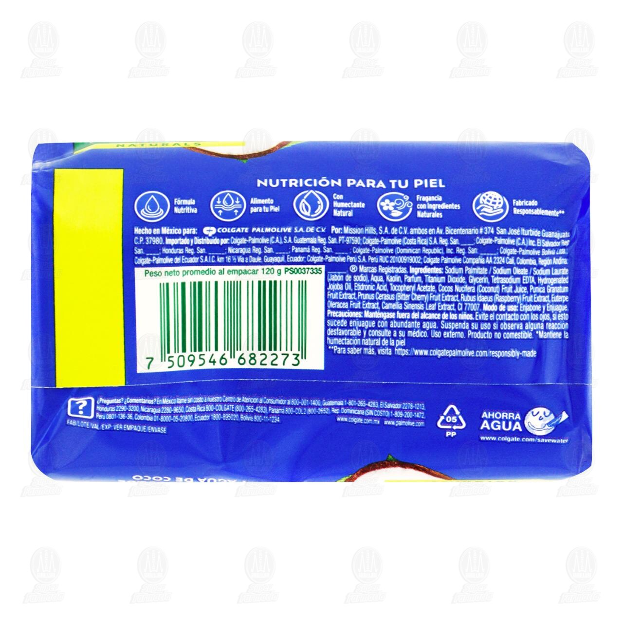 Jabón en Barra Palmolive Naturals Nutrición Revitalizante Frutos del Bosque y Agua de Coco, 120 gr. image number 1