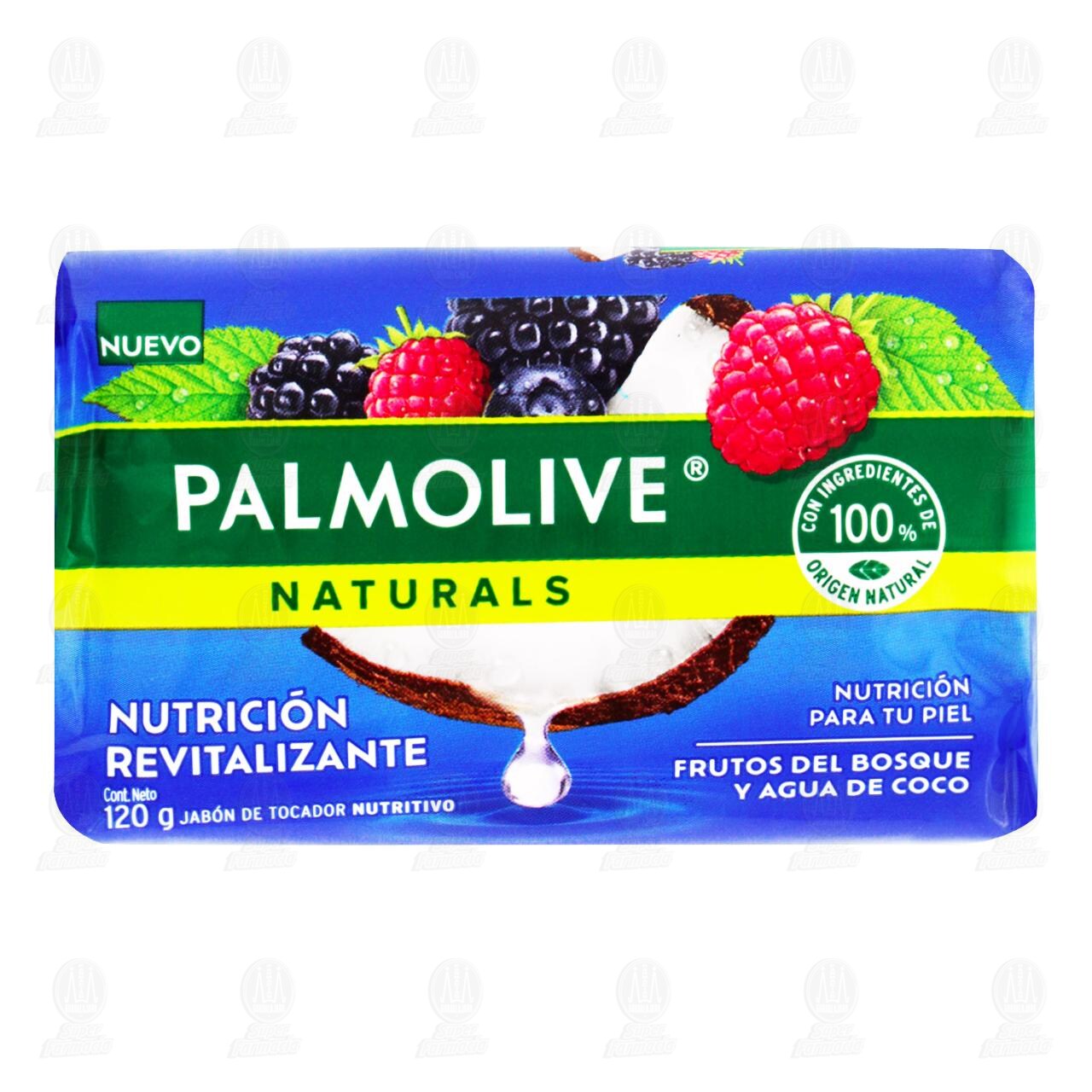 Jabón en Barra Palmolive Naturals Nutrición Revitalizante Frutos del Bosque y Agua de Coco, 120 gr. image number 0