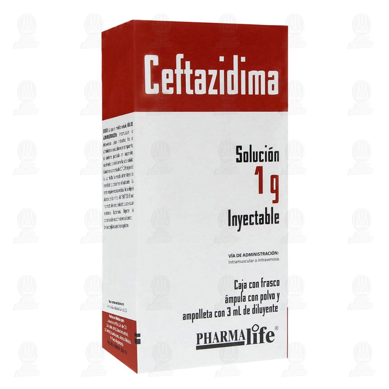 Ceftazidima 1 gr, 3 ml Pharmalife. image number 0