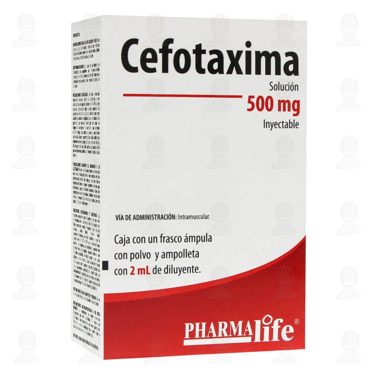 Cefotaxima 500 mg Ampolleta, 2 ml Pharmalife. image number 0