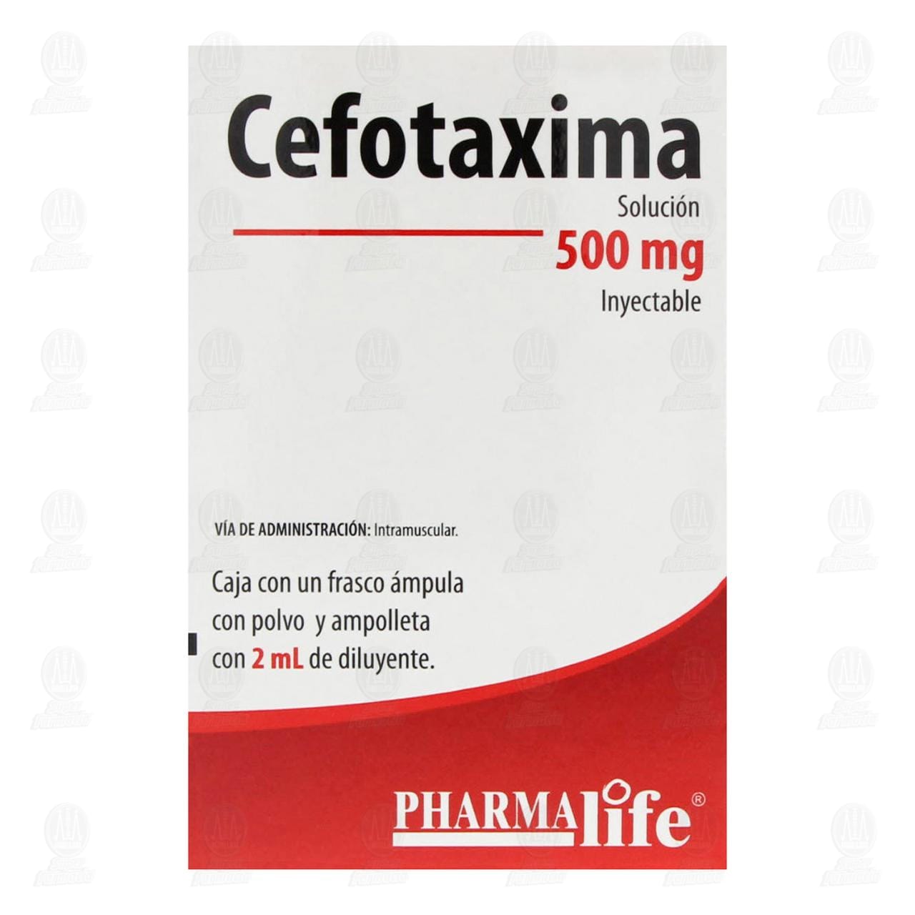 Cefotaxima 500 mg Ampolleta, 2 ml Pharmalife. image number 1