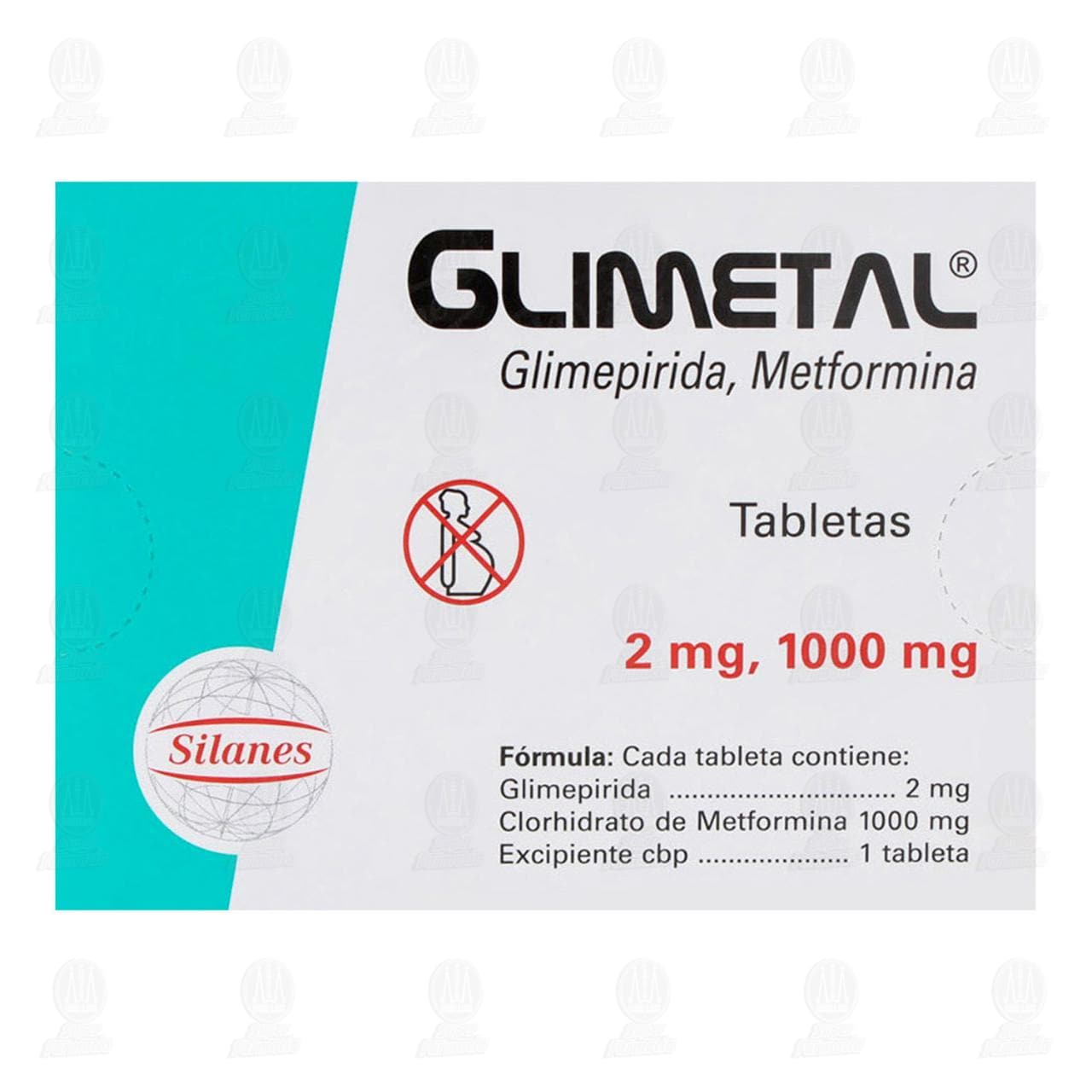 Glimetal 2mg/1000mg, 30 Tabletas. image number 2