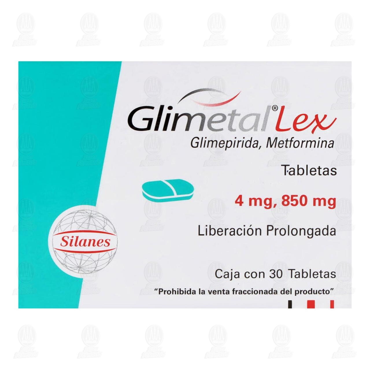 Glimetal Lex 4mg/850mg, 30 Tabletas. image number 1