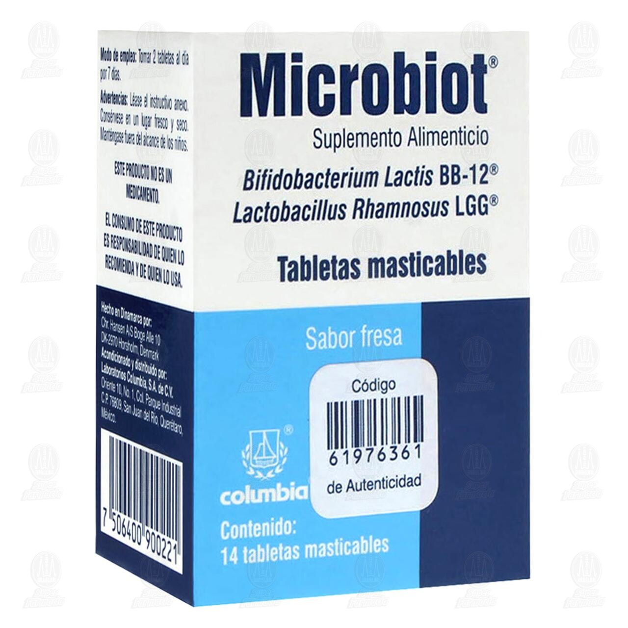 Microbiot Sabor fresa, 14 Tabletas. image number 0