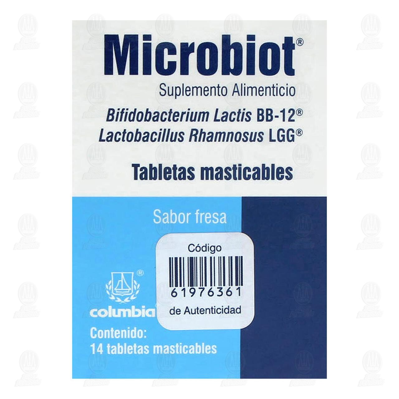 Microbiot Sabor fresa, 14 Tabletas. image number 1
