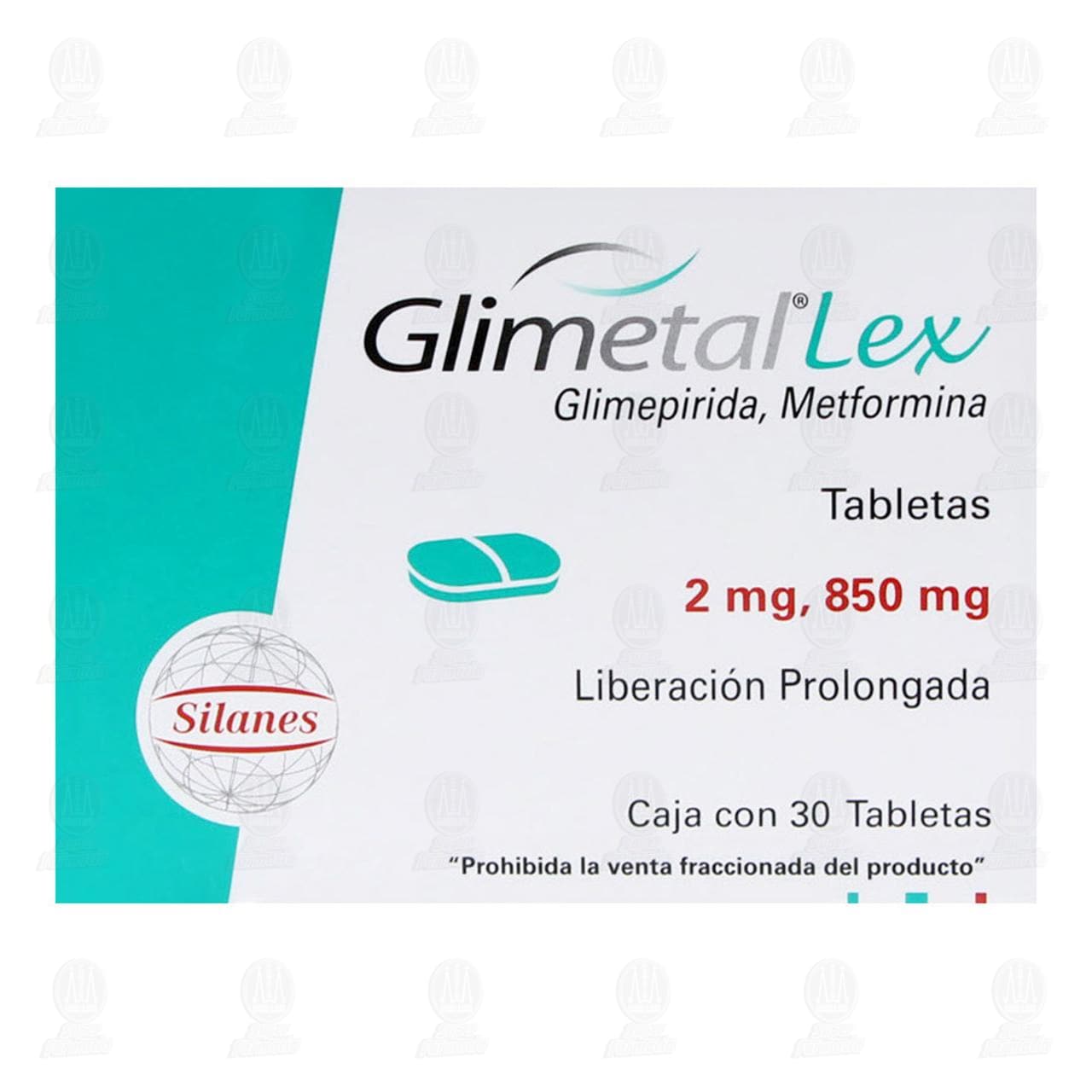 Glimetal Lex 2mg/850mg, 30 Tabletas. image number 1