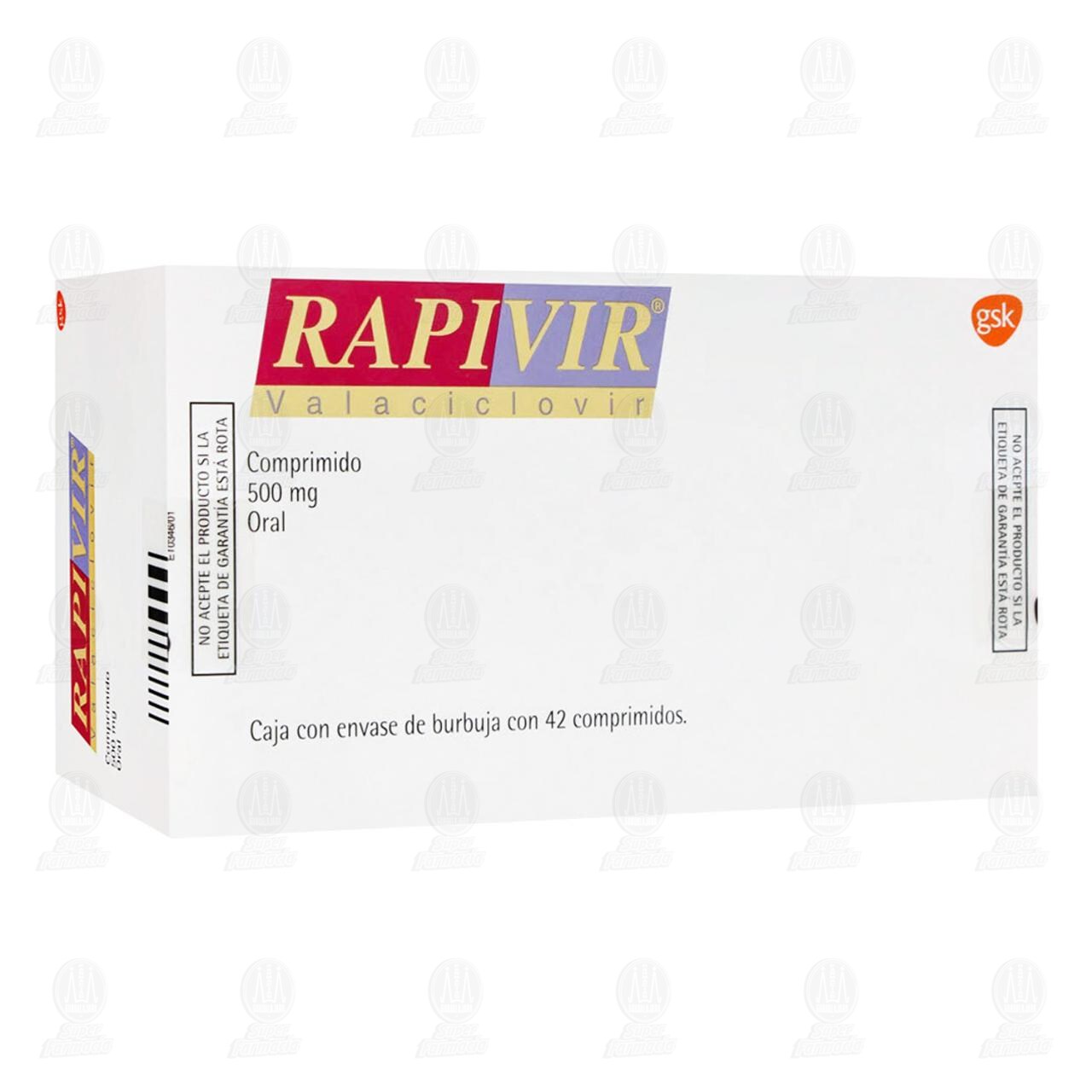 Rapivir 500 mg, 42 Comprimidos.
