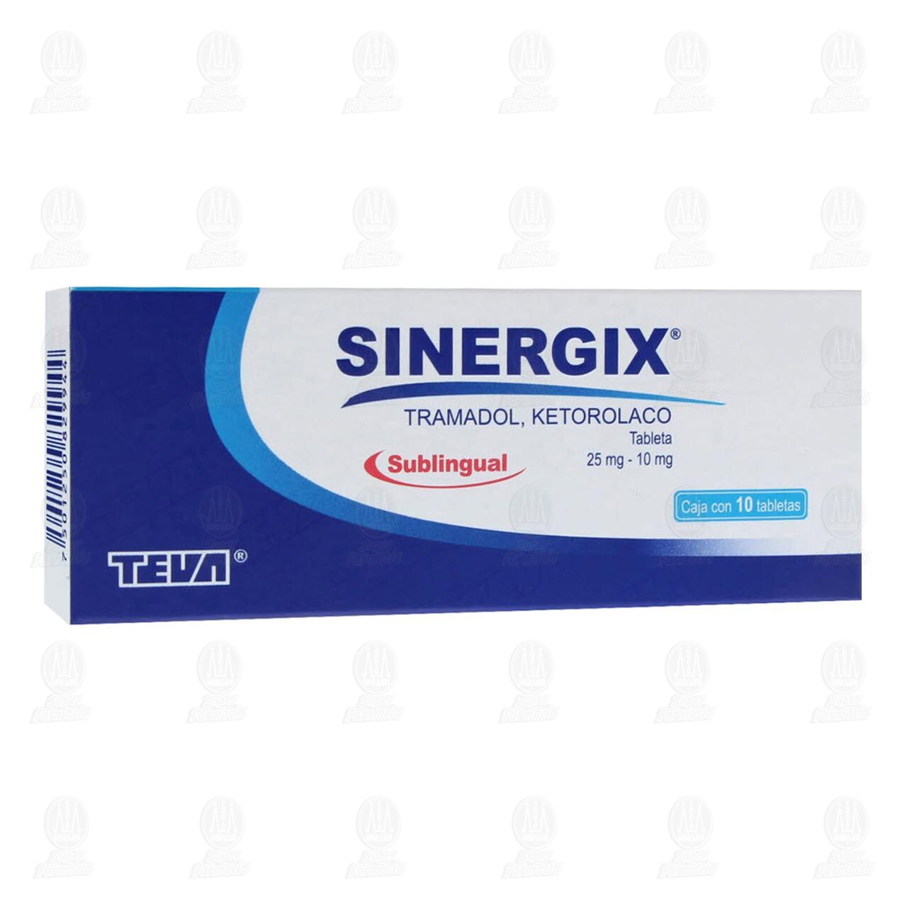 Sinergix 25mg/10mg, 10 Tabletas. image number 0