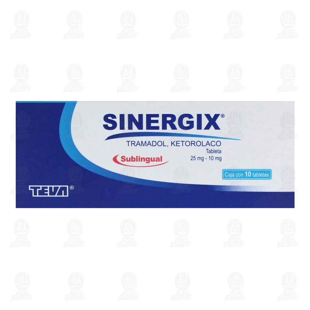 Sinergix 25mg/10mg, 10 Tabletas. image number 1