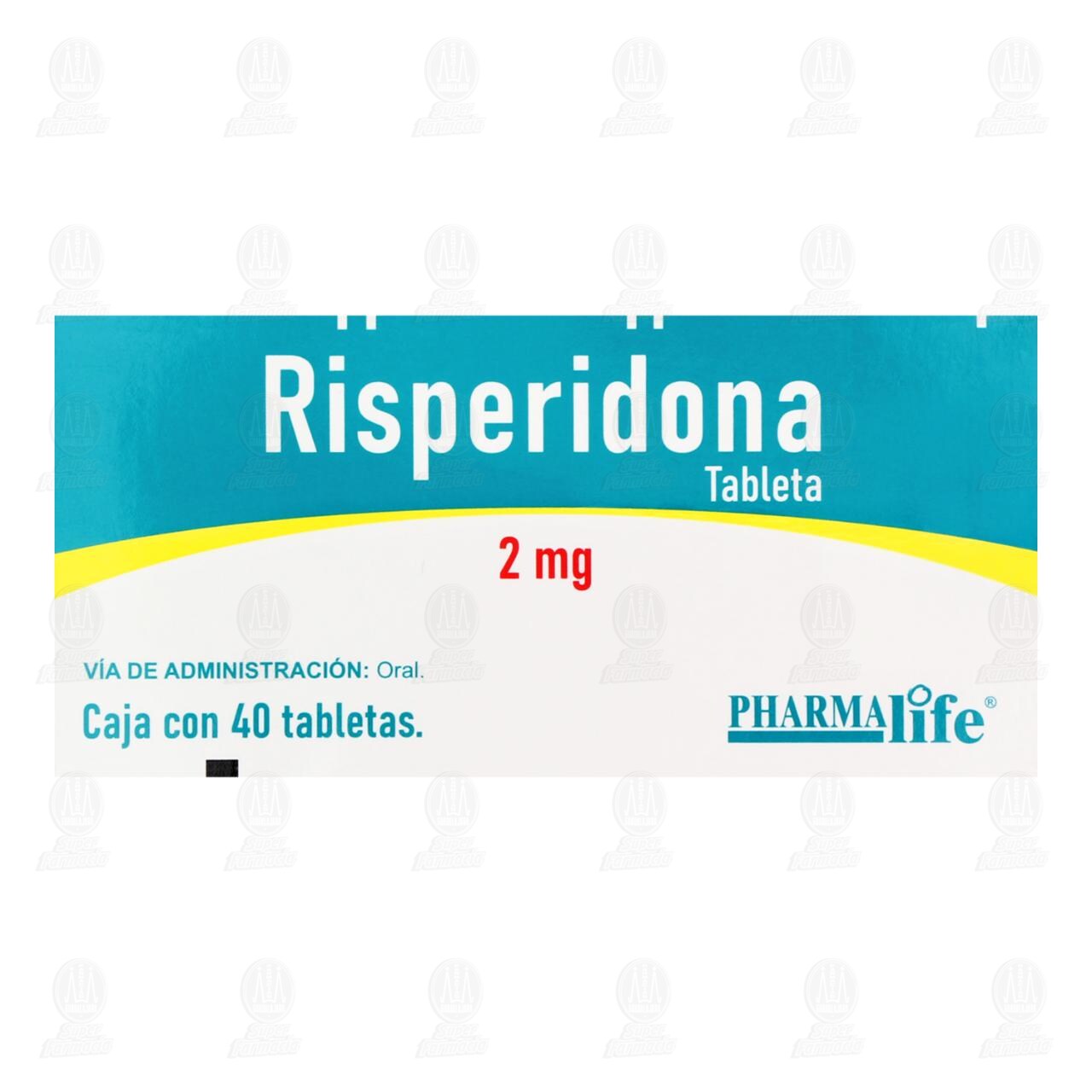 Risperidona 2 mg, 40 Tabletas Pharmalife. image number 1