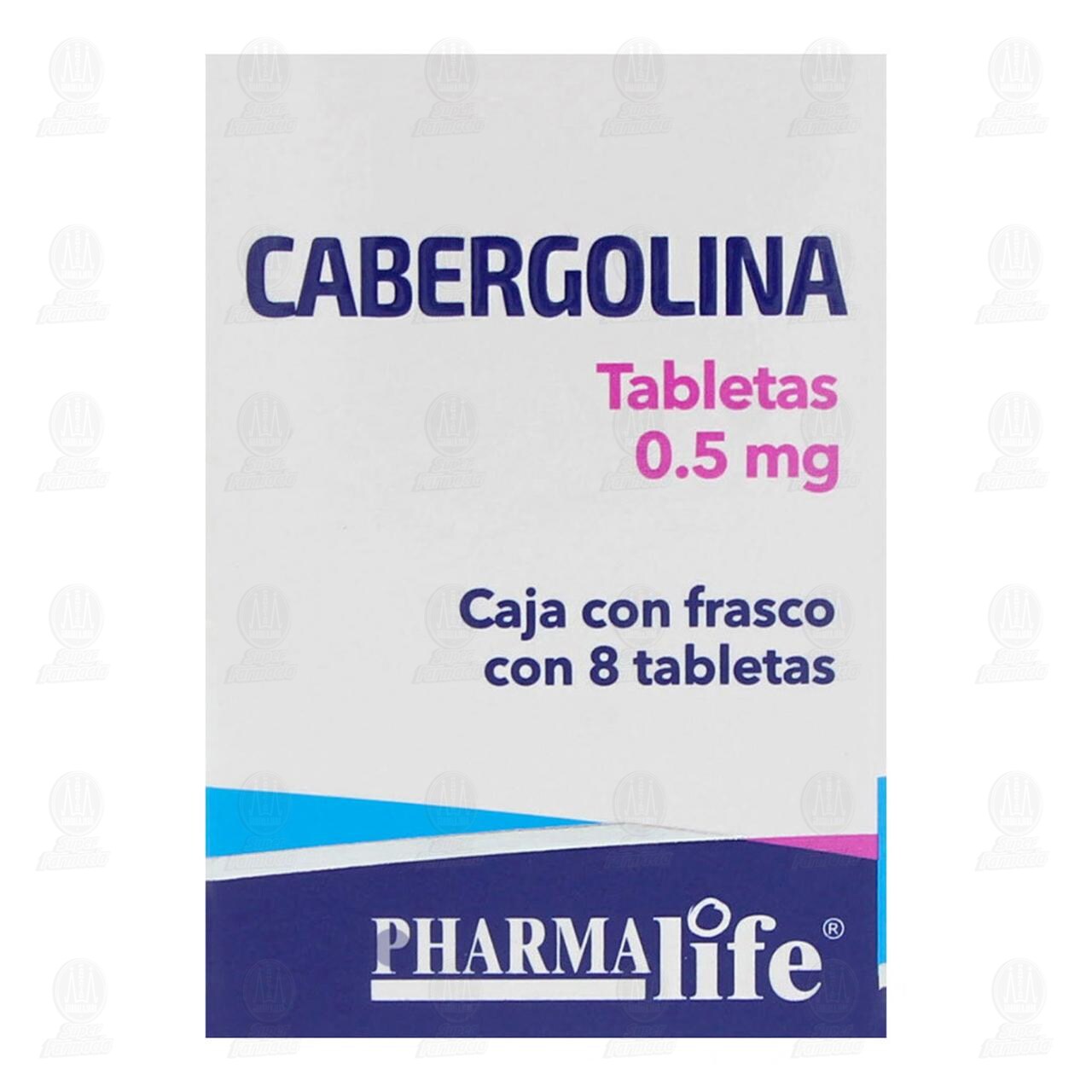 Cabergolina 0.5 mg, 8 Tabletas Pharmalife. image number 1