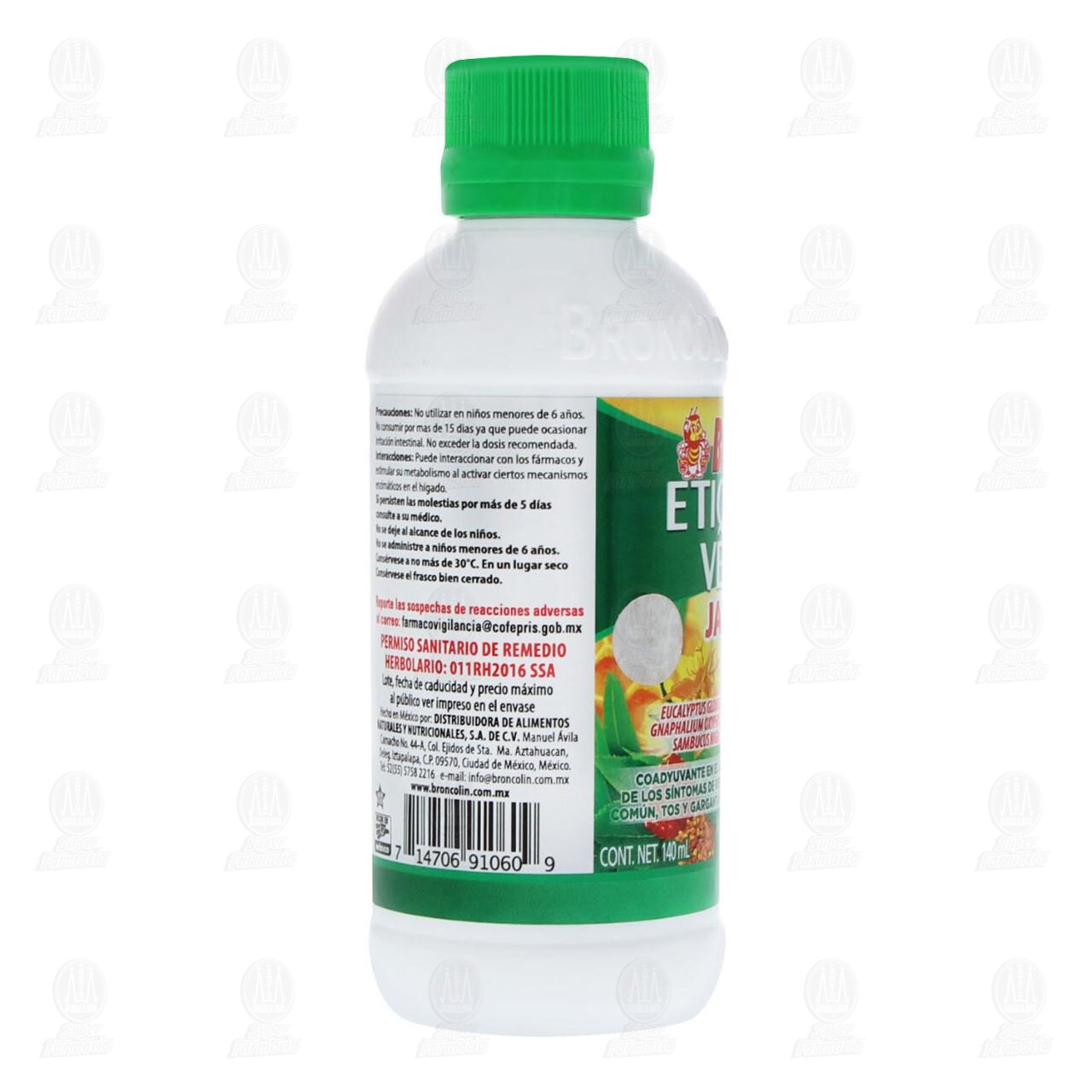 Broncolin Etiqueta Verde Jarabe, 140 ml. image number 3
