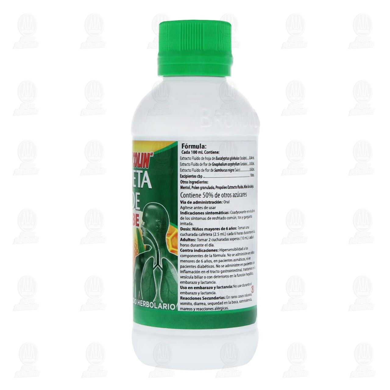 Broncolin Etiqueta Verde Jarabe, 140 ml. image number 2
