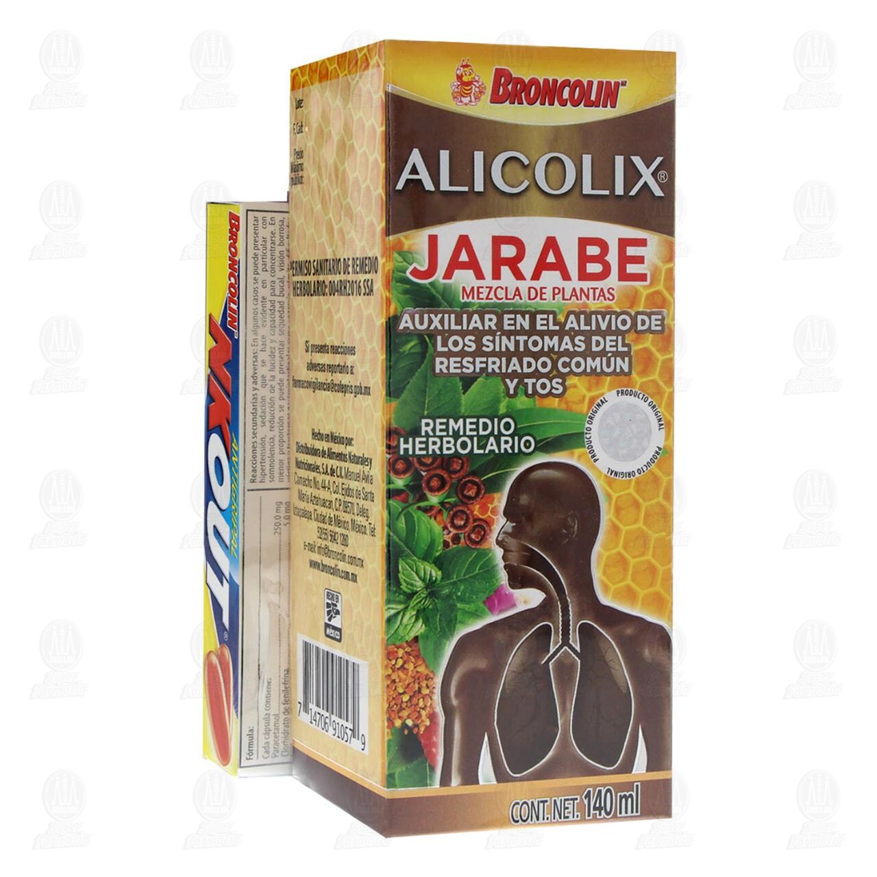 Broncolin Alicolix Jarabe, 140 ml. image number 0