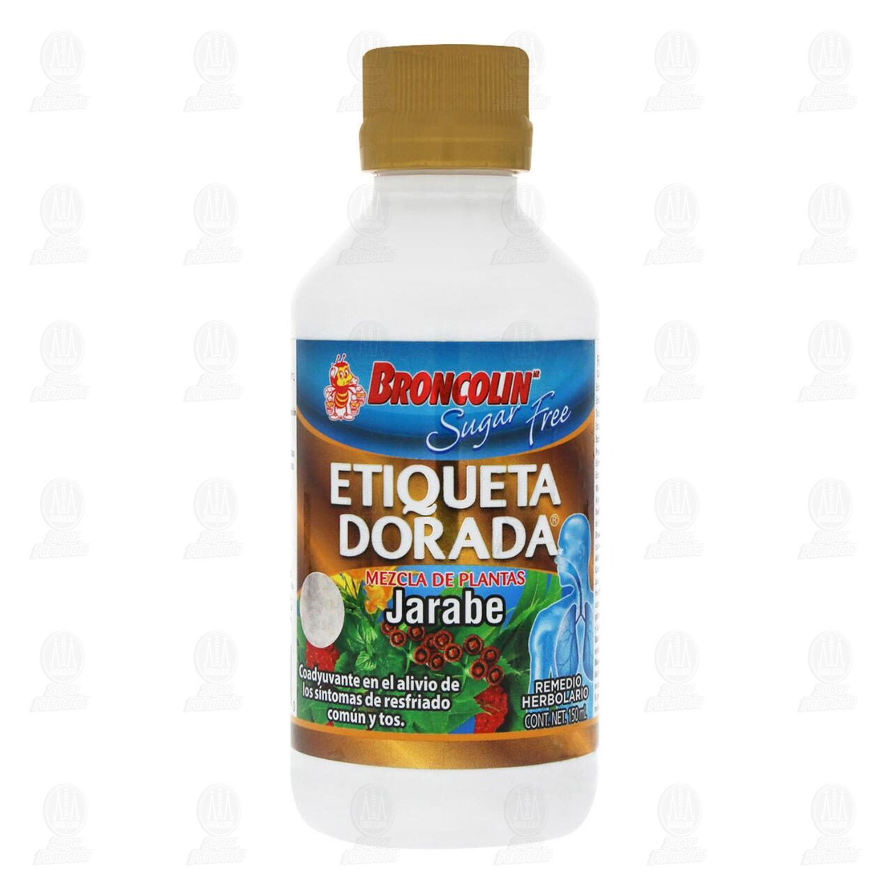 Broncolin Etiqueta Dorada Sin Az&uacute;car Jarabe, 150 ml. image number 1