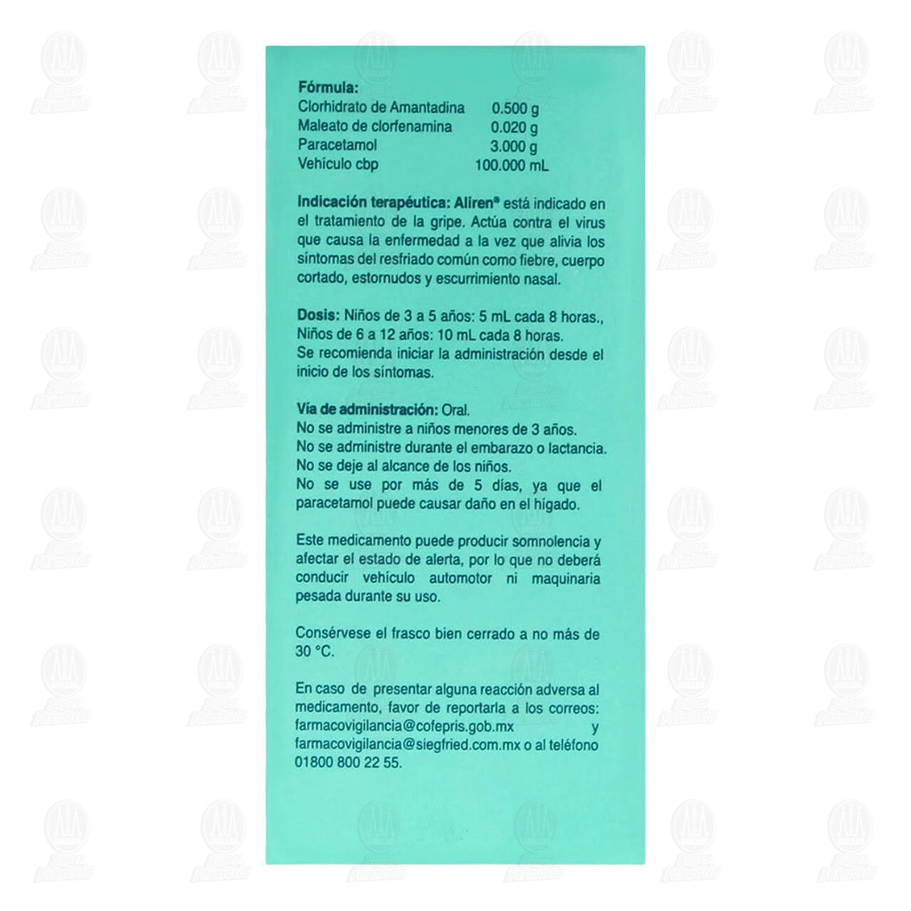 Aliren Jarabe 0.500gr/0.020gr/3gr/100ml, 60 ml. image number 2