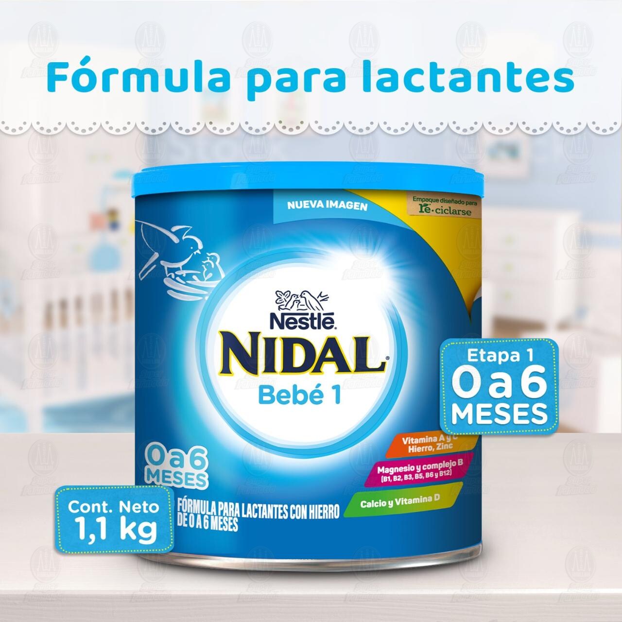 F&oacute;rmula Infantil Nidal 1, 1.1 kg. image number 4