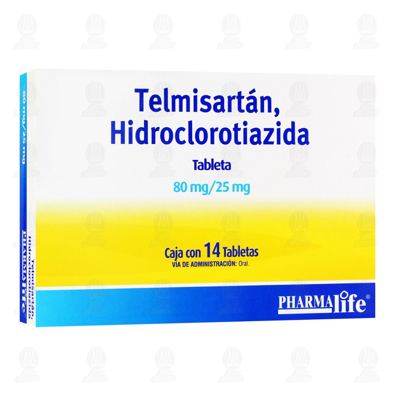 Imagen para Telmisartán/Hidroclorotiazida 80mg/25mg, 14 Tabletas Pharmalife.