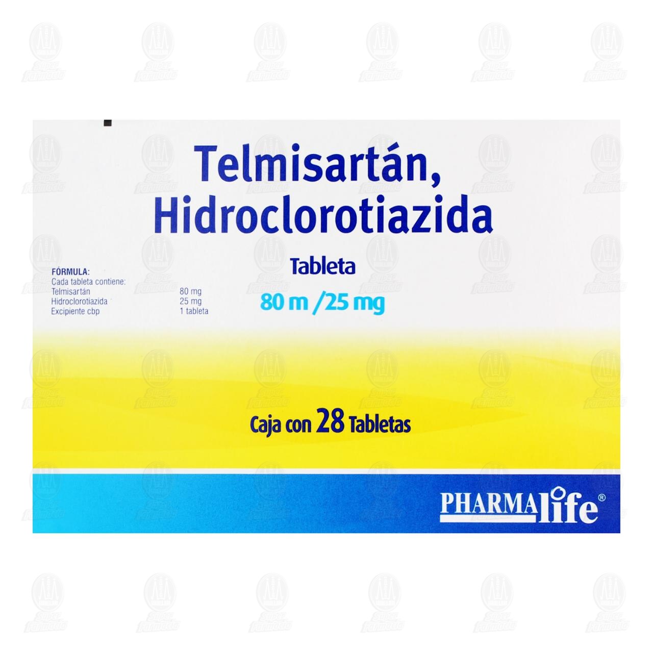Telmisartán/Hidroclorotiazida 80mg/25mg, 28 Tabletas Pharmalife. image number 2