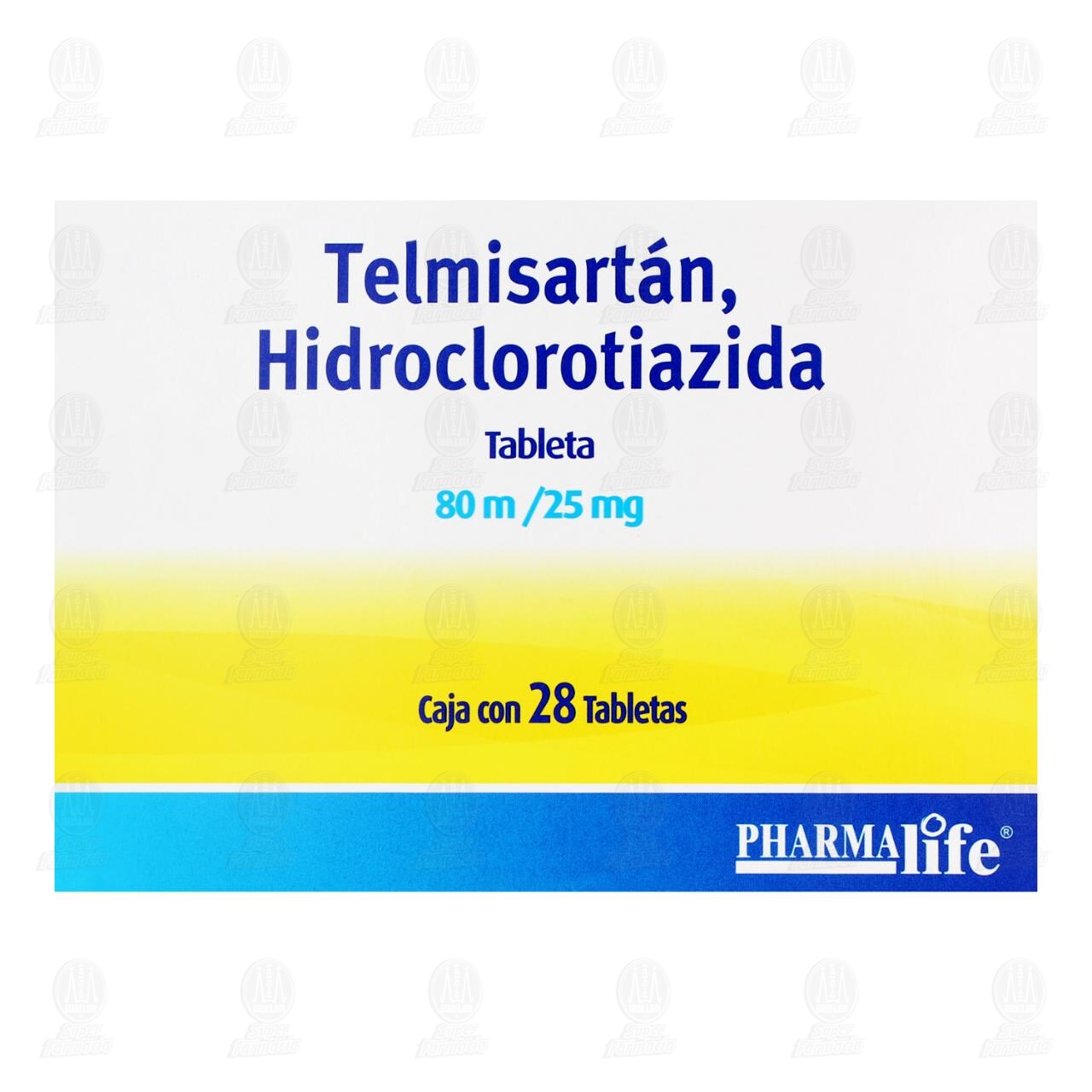 Telmisartán/Hidroclorotiazida 80mg/25mg, 28 Tabletas Pharmalife. image number 1