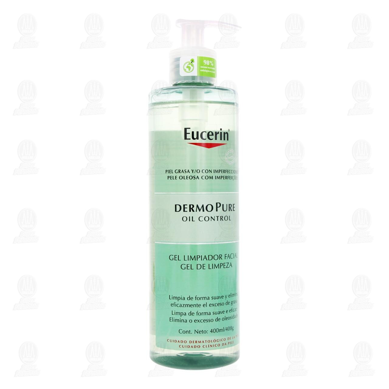Eucerin Gel Limpiador Facial Dermo Pure Oil Control Piel Grasa y/o con Imperfecciones, 400 ml.