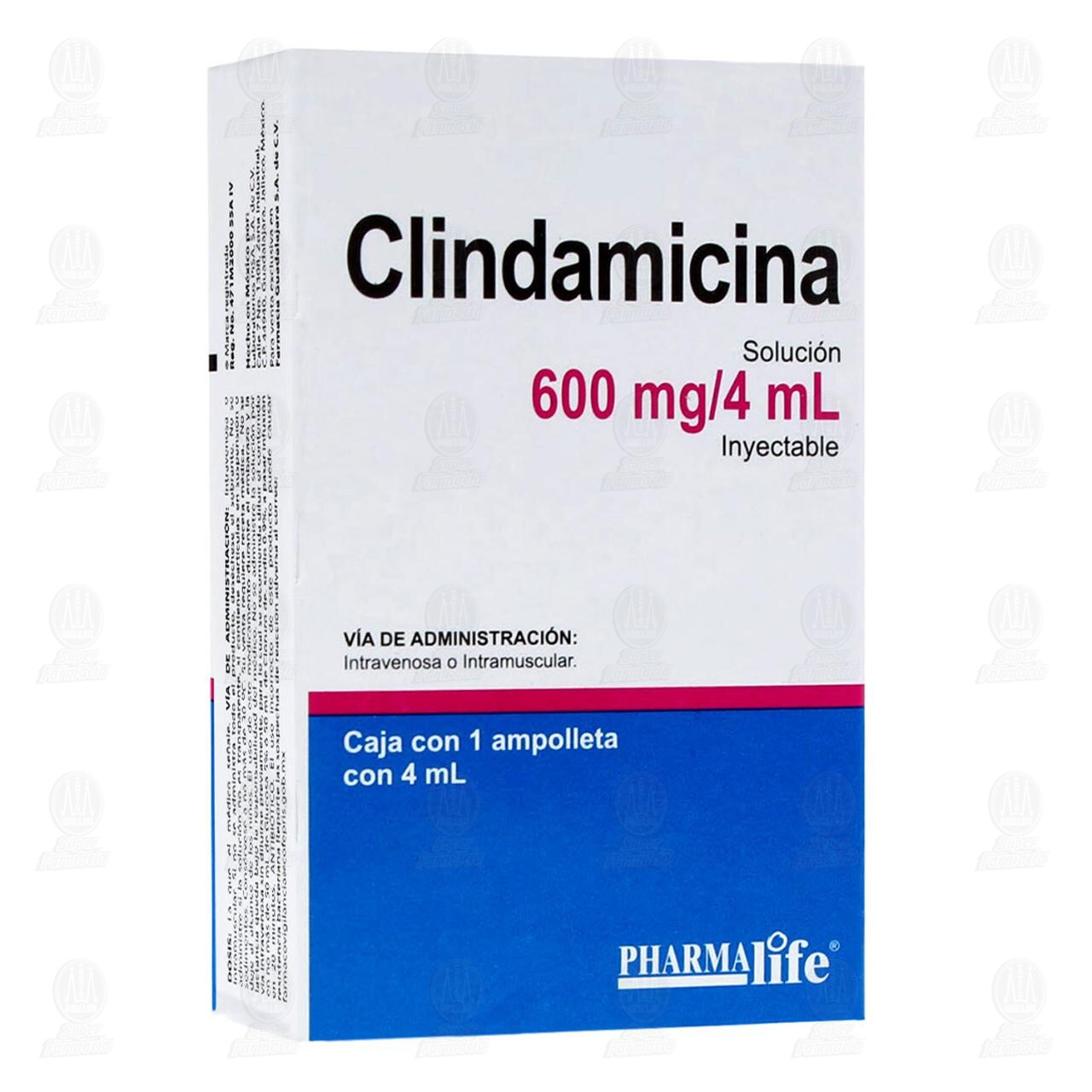 Clindamicina 600mg/4ml, 1 Ampolleta Pharmalife. image number 0