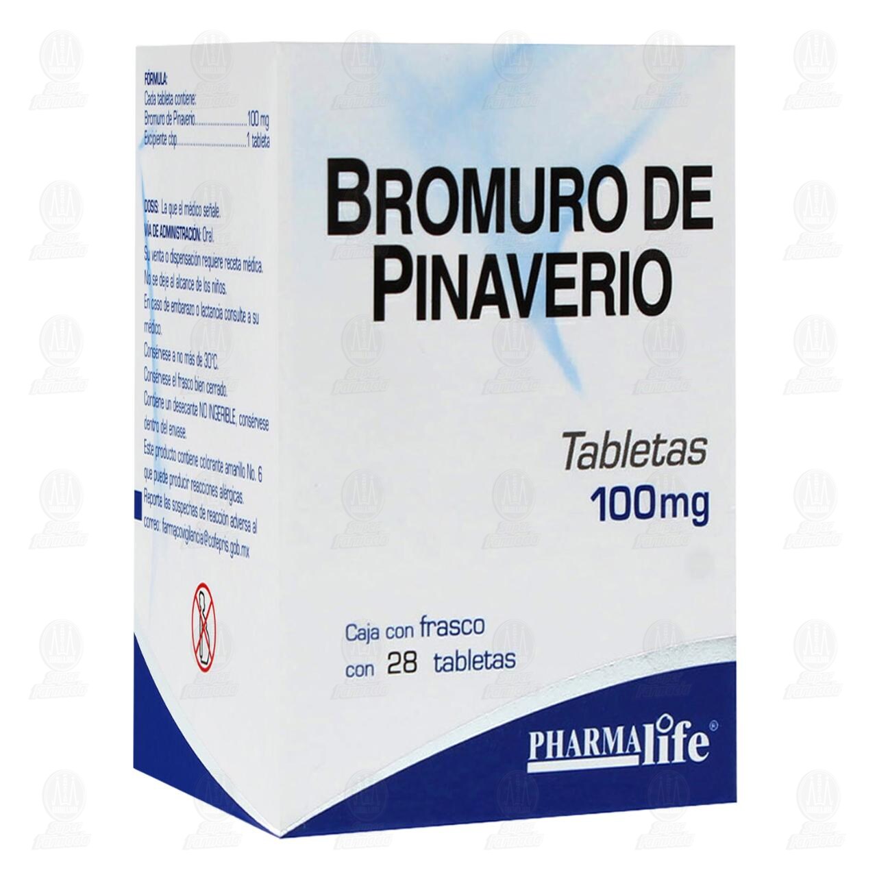 Bromuro de Pinaverio 100 mg, 28 Tabletas Pharmalife. image number 0