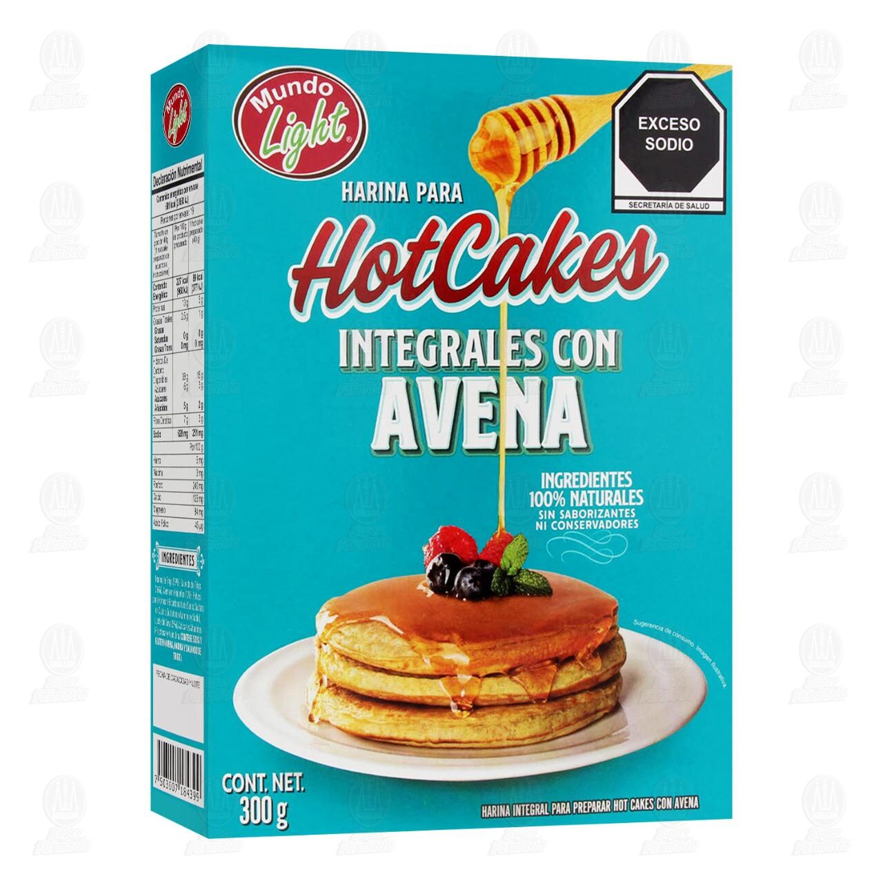 Harina Mundo Light para Hot Cakes Integrales con Avena, 300 gr.