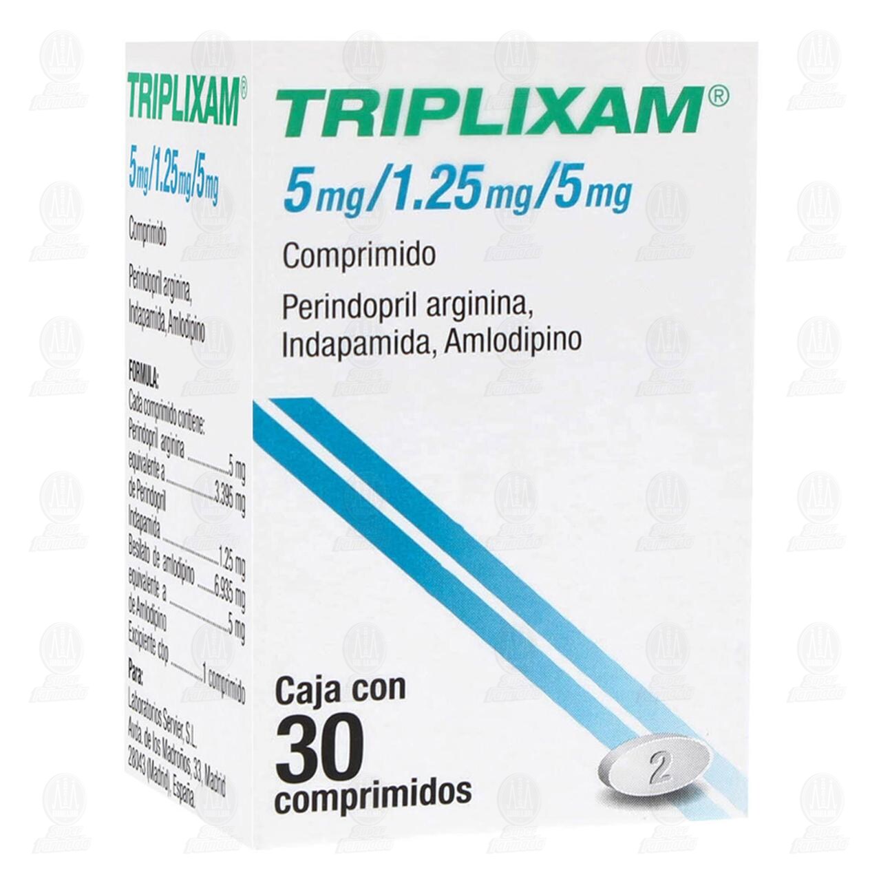 Triplixam 5mg/1.25mg/5mg, 30 Comprimidos. image number 0