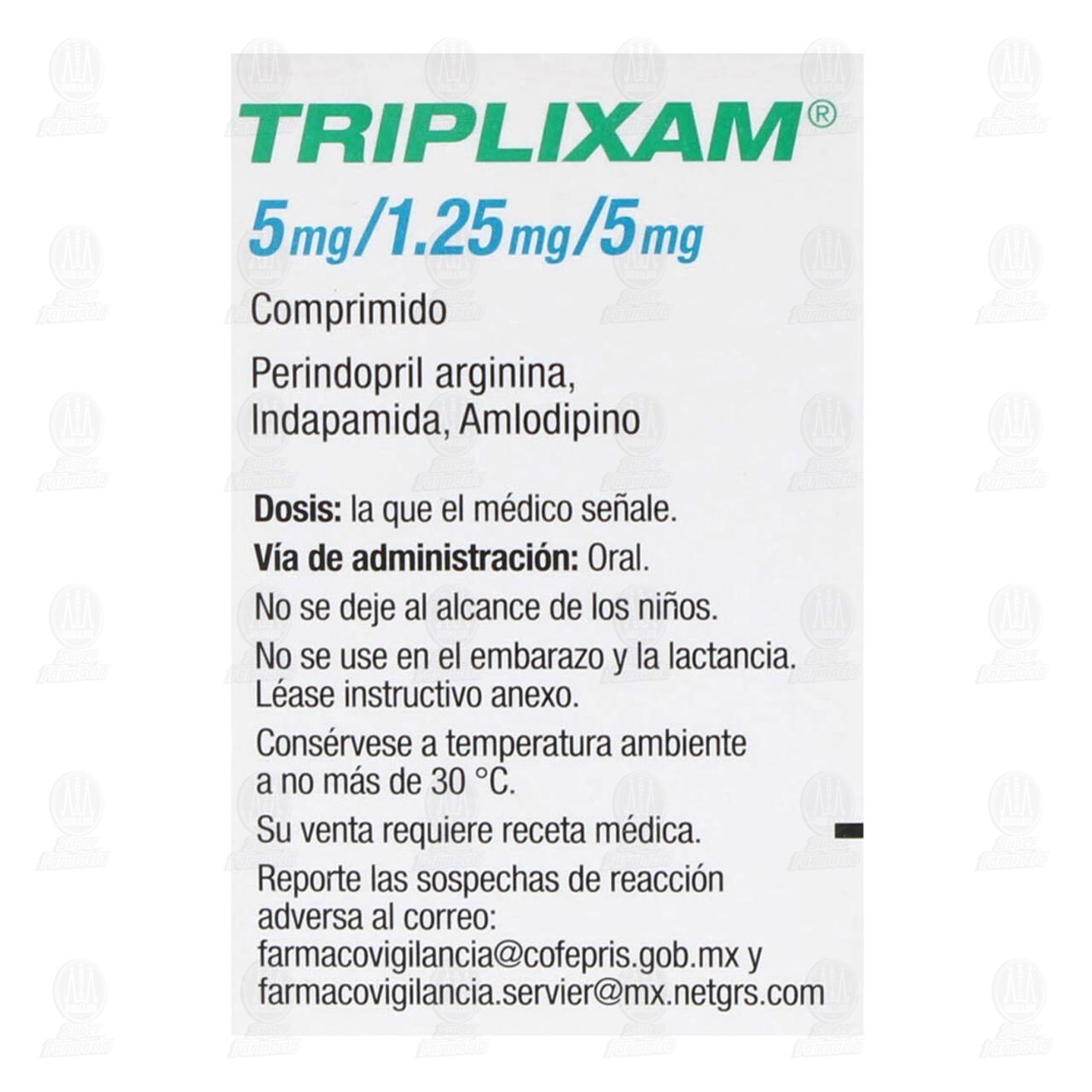 Triplixam 5mg/1.25mg/5mg, 30 Comprimidos. image number 2