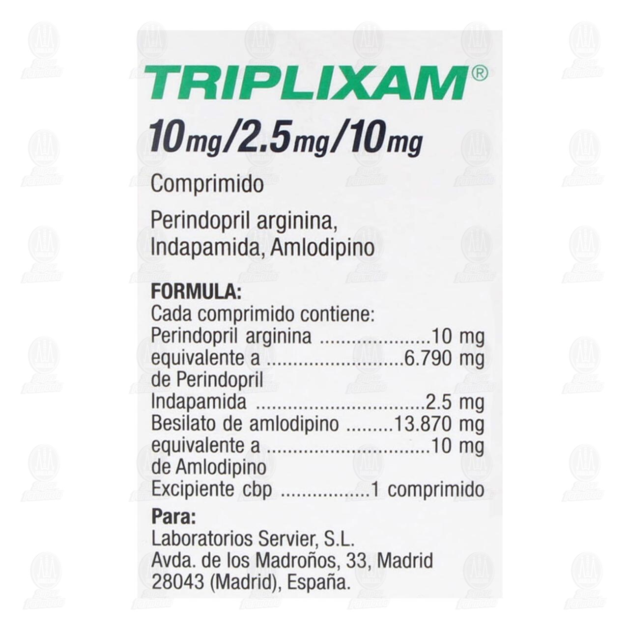 Triplixam 10mg/2.5mg/10mg, 30 Comprimidos. image number 3