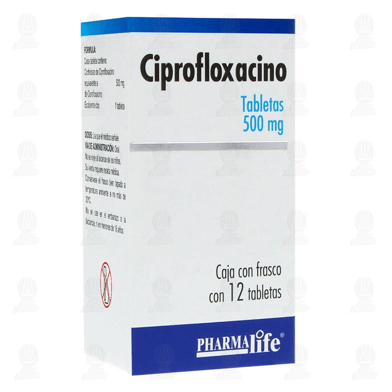 Ciprofloxacino 500 mg, 12 Tabletas Pharmalife. image number 0