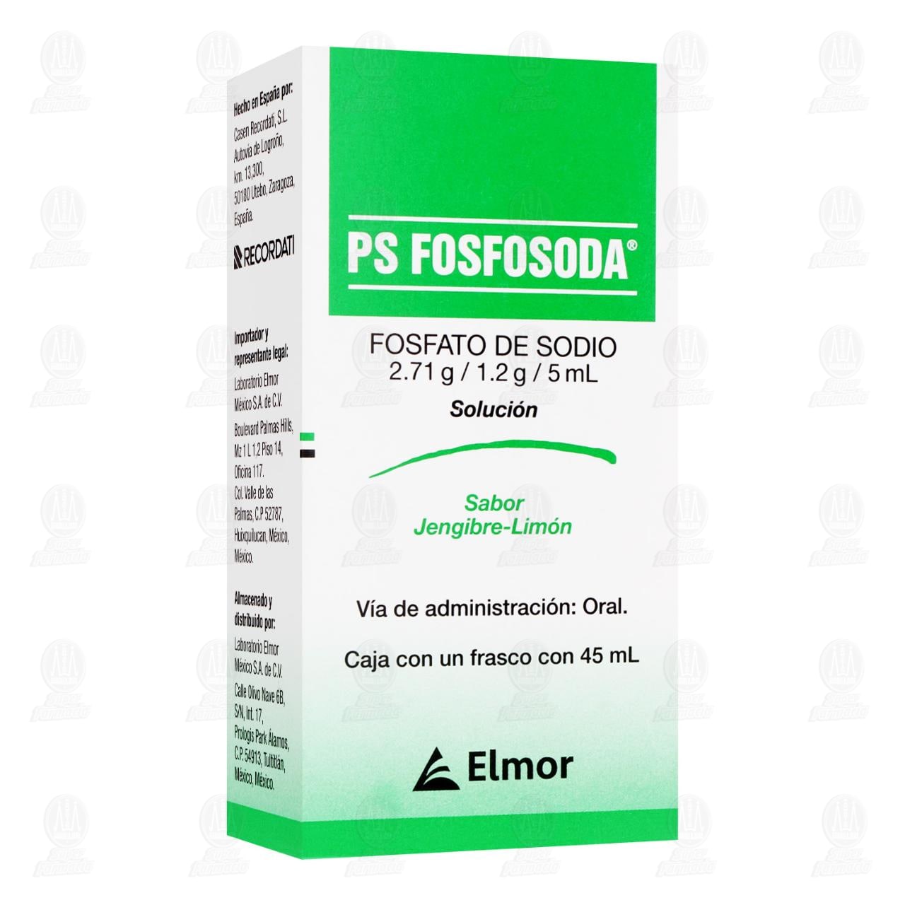 Imagen para Ps Fosfosoda 2.71gr/1.2gr/5ml Solución Sabor Jengibre-Limón, 45 ml.