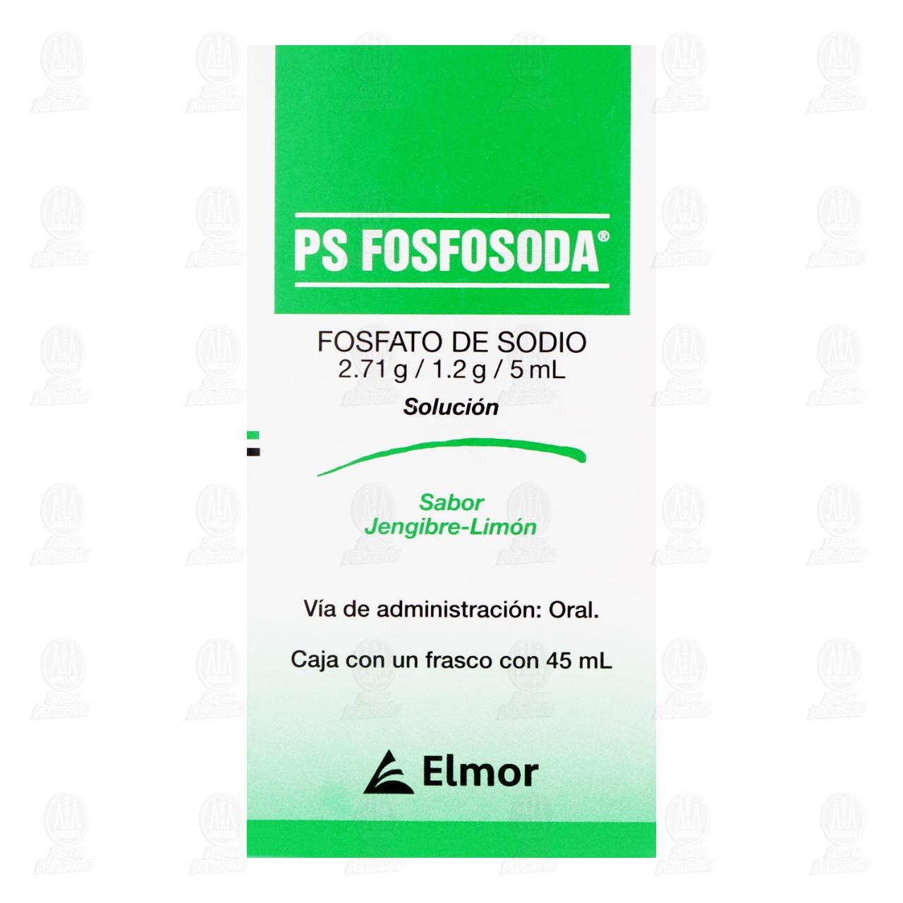 Ps Fosfosoda 2.71gr/1.2gr/5ml Solución Sabor Jengibre-Limón, 45 ml. image number 1