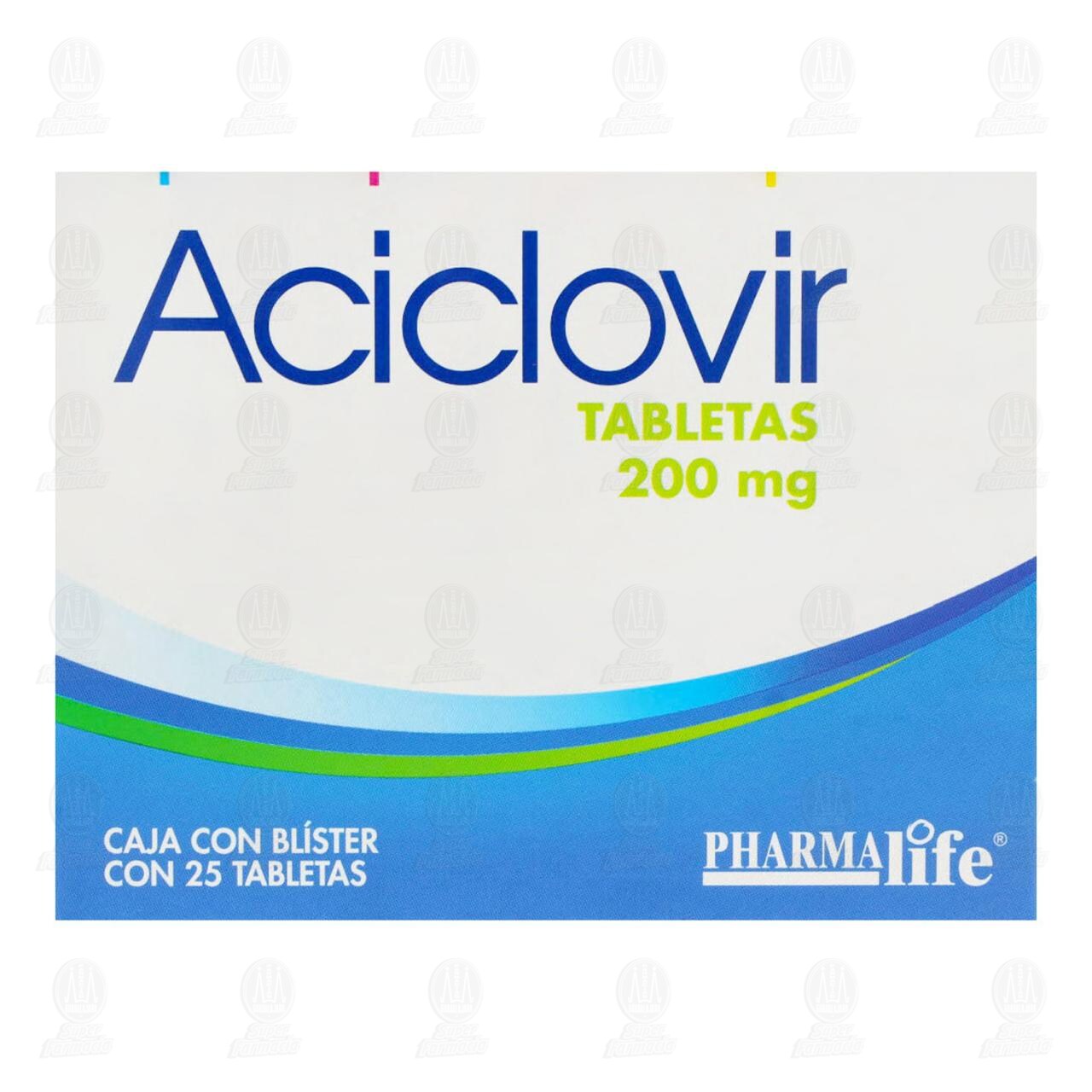 Aciclovir 200 mg, 25 Tabletas Pharmalife. image number 1