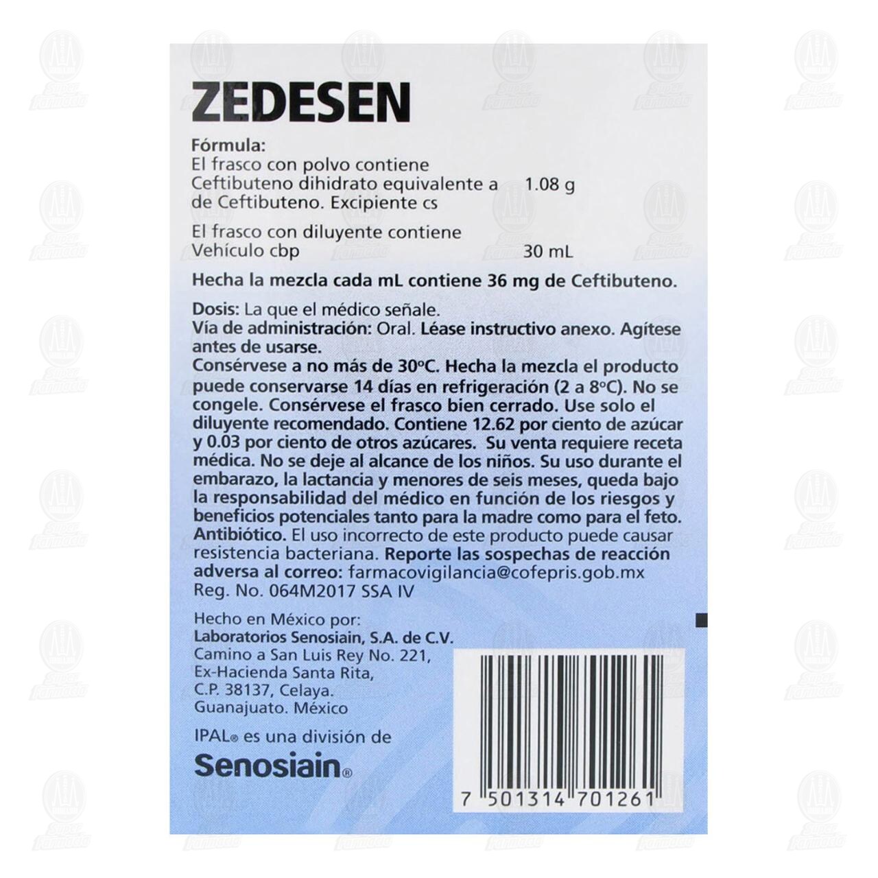 Zedesen Suspensi&oacute;n 36 mg, 30 ml. image number 2