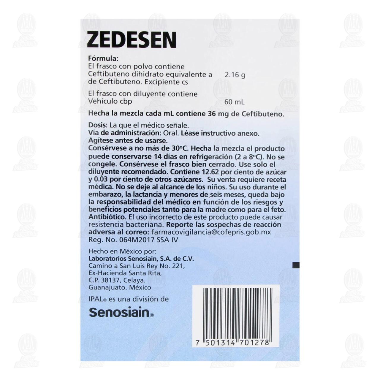 Zedesen Suspensi&oacute;n, 36 mg 60 ml. image number 2