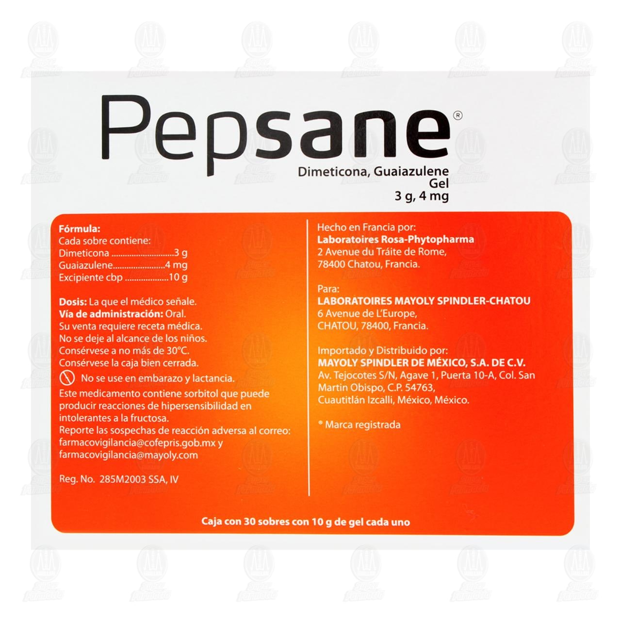Pepsane 3gr/4mg Gel, 30 Sobres. image number 2