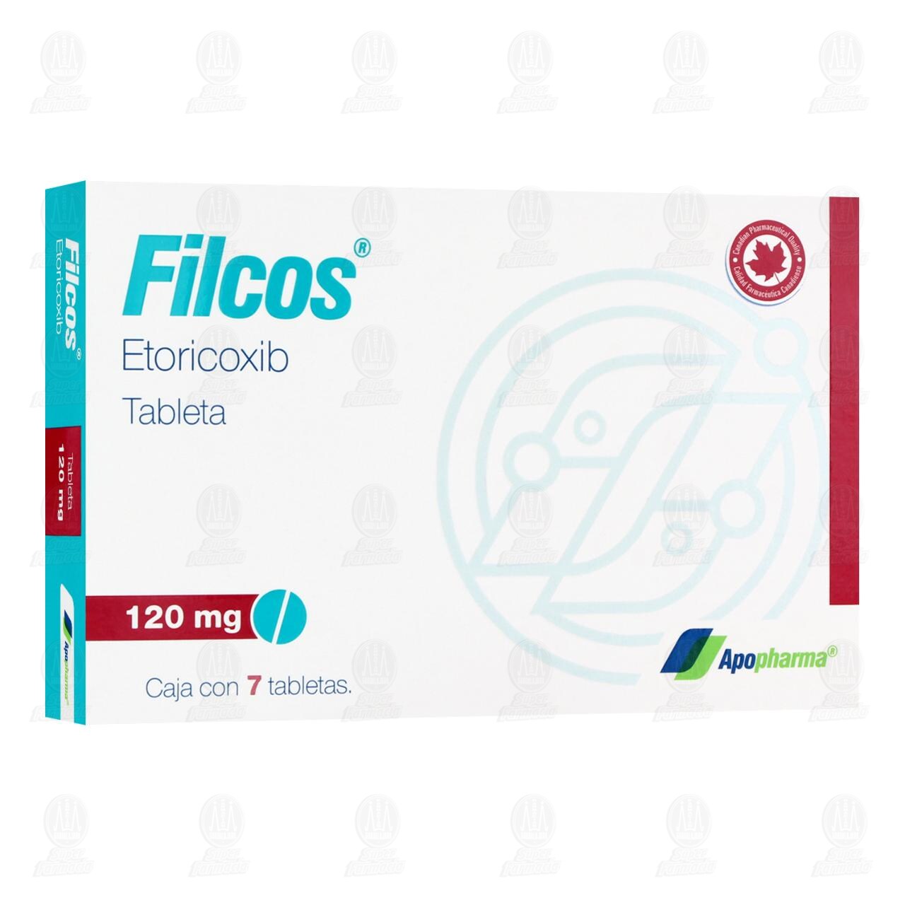 Filcos 120 mg, 7 Tabletas. image number 0