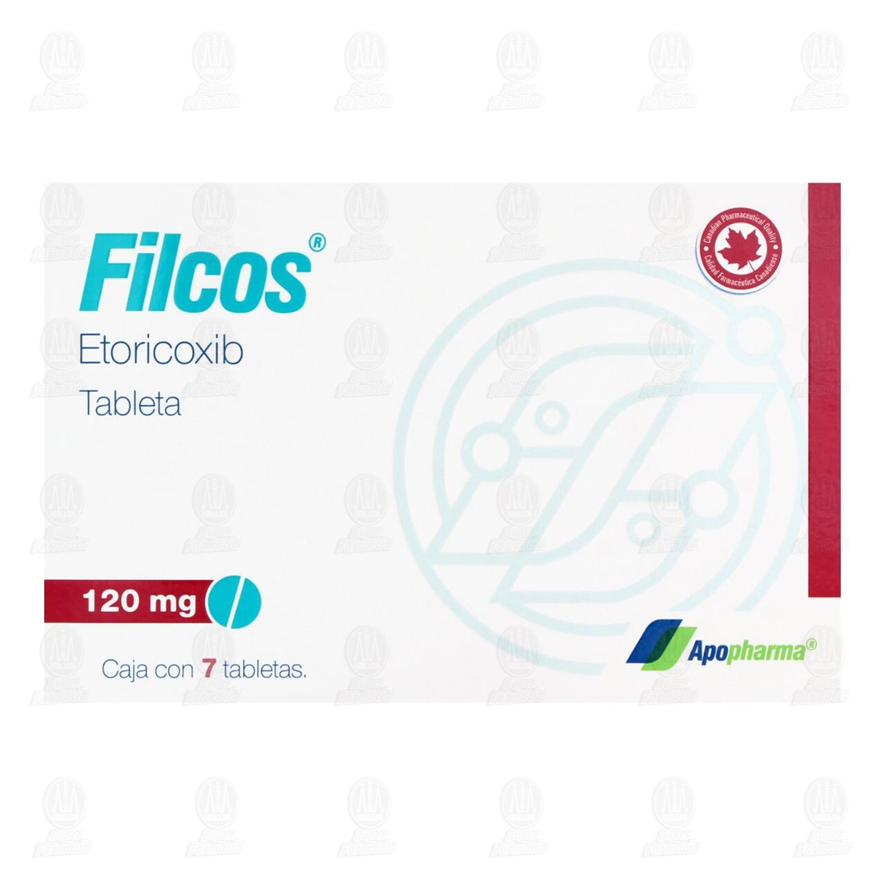 Filcos 120 mg, 7 Tabletas. image number 1