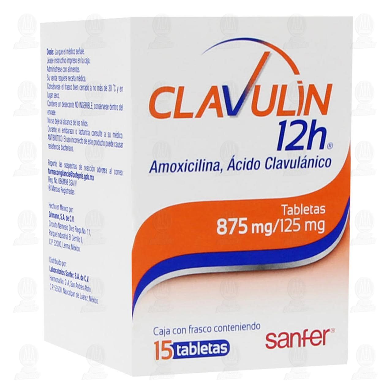 Clavulin 12h 875mg/125mg, 15 Tabletas. image number 0