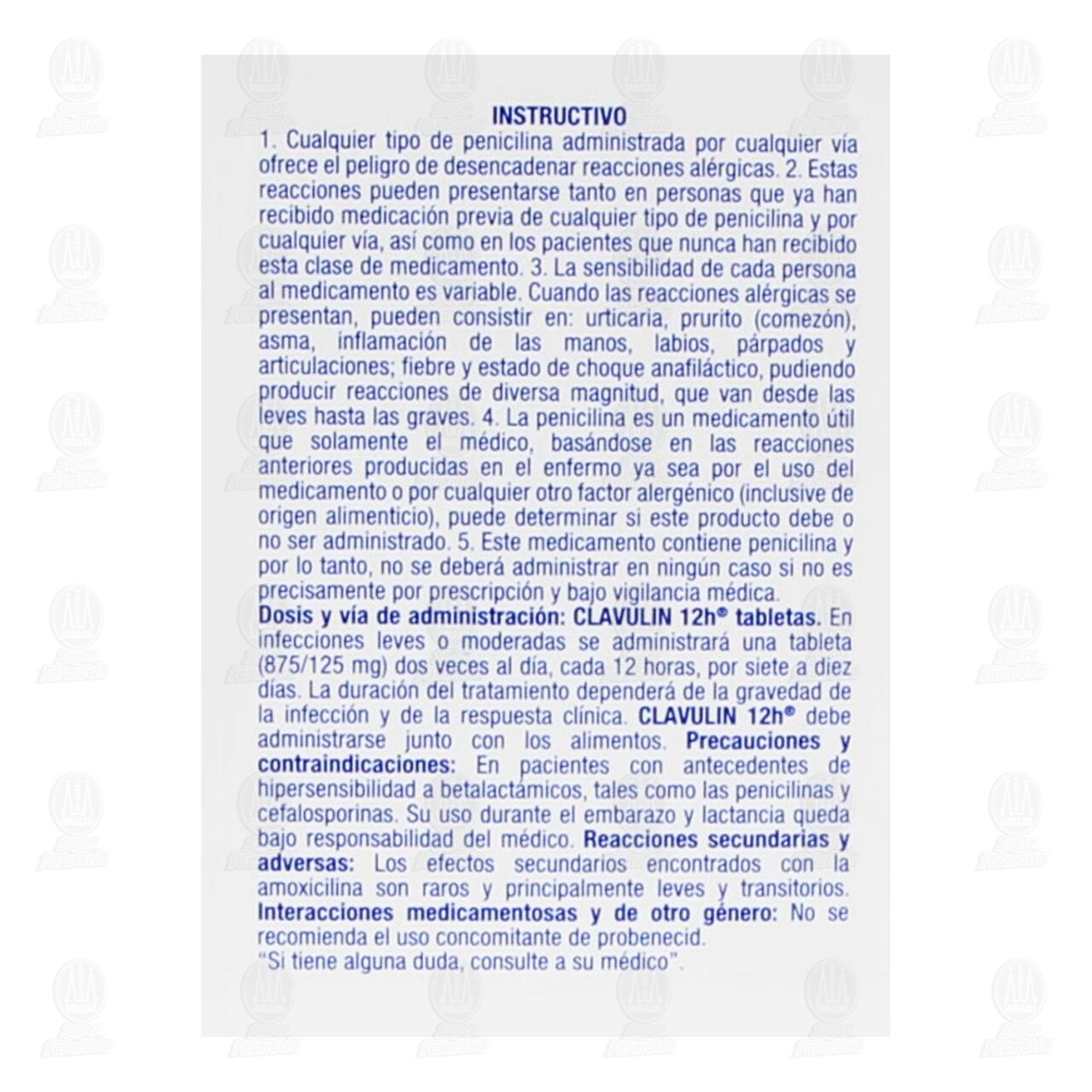 Clavulin 12h 875mg/125mg, 15 Tabletas. image number 2