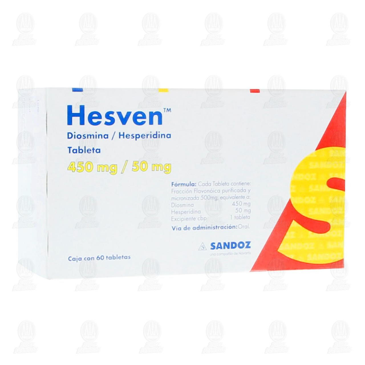 Hesven 450mg/50mg, 60 Tabletas.
